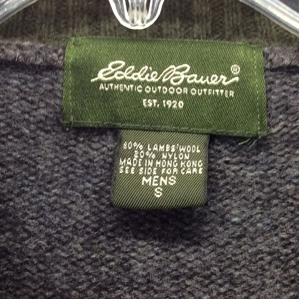 Eddie Bauer Sweater Men S 1/4 Zip Wool Blend Pullover Outdoor Rugged Camp Green